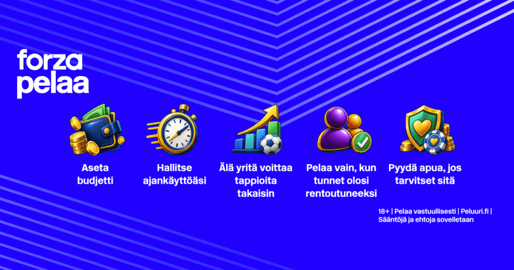 Vastuullisen pelaamisen työkalut ja talletusrajojen asettaminen nettikasinolla.